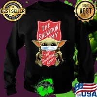 Star wars baby yoda mask hug the salvation army covid-19 s Sweater
