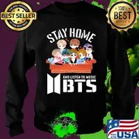 Stay home and listen to music bts hearts s Sweater
