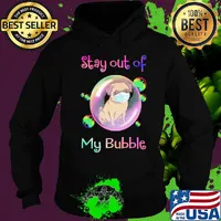 Stay out of my bubble Pitbull dog mask covid-19 s Hoodie