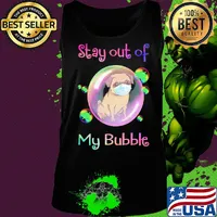 Stay out of my bubble Pitbull dog mask covid-19 s Tank top