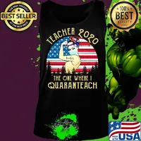 Teacher 2020 the one where i quaranteach american flag vintage s Tank top
