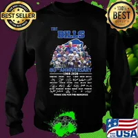 The Buffalo Bills 60th anniversary 1960-2020 signatures thank you for the memories s Sweater
