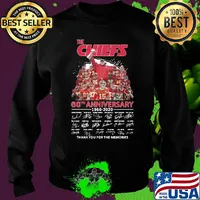 The kansas city chiefs 60th anniversary 1960-2020 signatures thank you for the memories s Sweater