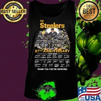 The Pittsburgh Steelers 87th anniversary 1933-2020 signatures thank you for the memories s Tank top
