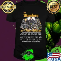 The Pittsburgh Steelers 87th anniversary 1933-2020 signatures thank you for the memories shirt