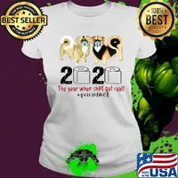 Tibetan spaniel 2020 the year when shit got real quarantined toilet paper covid-19 s Ladies tee