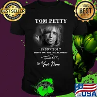 Tom petty 1950-2017 signatures thank you for the memories to your name shirt