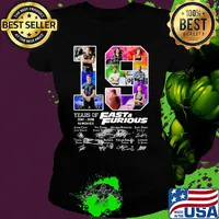 19 years of 2001 2020 10 movies fast and furious car signatures s Ladies tee