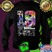19 years of 2001 2020 10 movies fast and furious car signatures s Sweater