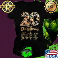 20 years of the lord of the rings 2001 2021 signatures s Ladies tee