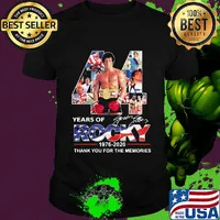 44 years of rocky 1976 2020 thank you for the memories signatures shirt