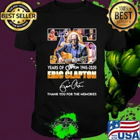 75 years of 1945 2020 eric clapton thank you for the memories signature shirt