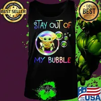 Baby yoda hug waffle house stay out of my bubble coronavirus s Tank top