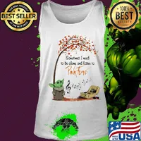 Baby Yoda sometime I need to be alone and listen to Pink Floyd autumn s Tank top