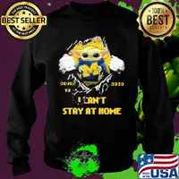 Blood inside baby yoda hug michigan wolverines covid-19 2020 i can't stay at home s Sweater