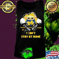 Blood inside baby yoda hug michigan wolverines covid-19 2020 i can't stay at home s Tank top