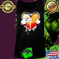 Blood inside pittsburgh steelers vs pittsburgh pirates cap football heartbeat s Tank top