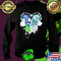 Blood inside seattle seahawks and seattle mariners heart heartbeat s Sweater