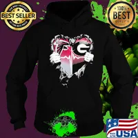 Blood insides atlanta falcons and georgia bulldogs heart heartbeat s Hoodie
