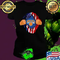 Blood insides new york knicks basketball american flag independence day s Ladies tee