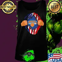Blood insides new york knicks basketball american flag independence day s Tank top