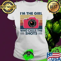 Camera I'm the girl who calls the shots vintage s Ladies tee