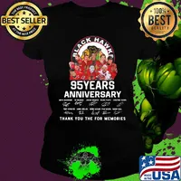 Chicago blackhawks 95 years anniversary thank you for the memories signatures s Ladies tee