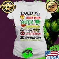 Dad you are as smart as iron man as strong hulk as fast as superman as brave as batman as cool as spiderman you are my favorite superhero s Ladies tee