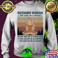 December woman the soul of a with the fire of a lioness yoga vintage s Sweater