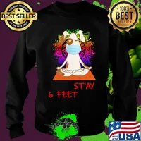 Dog yoga chill stay 6 feet mask covid-19 s Sweater