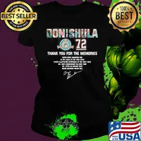Don shula 1930 2020 72 undefeated thank you for the memories signature s Ladies tee