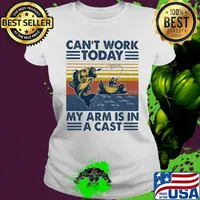 Fishing can't work today my arm is in a cast boat vintage s Ladies tee