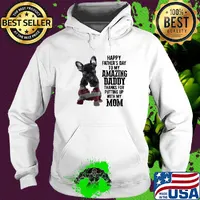 French bulldog happy father's day to my amazing daddy thanks for putting up with up mom american flag s Hoodie