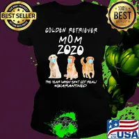 Golden retriever mom 2020 mask the year when shit got real quarantined dog s Ladies tee