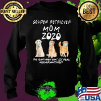 Golden retriever mom 2020 mask the year when shit got real quarantined dog s Sweater