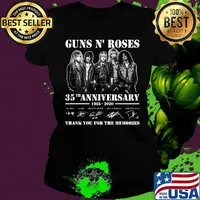 Guns n' roses 35th anniversary 1985 2020 thank you for the memories signatures s Ladies tee