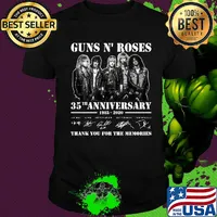 Guns n' roses 35th anniversary 1985 2020 thank you for the memories signatures shirt