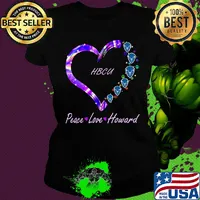 HBCU peace love Howard heart s Ladies tee