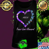 HBCU peace love Howard heart s Tank top