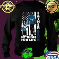 Houston texans father and son best friends for life american flag happy father's day s Sweater