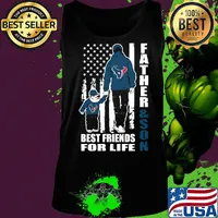 Houston texans father and son best friends for life american flag happy father's day s Tank top