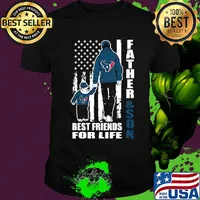 Houston texans father and son best friends for life american flag happy father's day shirt