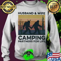 Husband and wife camping partners for life vintage s Sweater