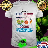 I'm a flip flops baseball ocean kinda girl American flag veteran Independence Day shirt