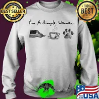 I'm a simple woman american flag coffee and paw dog s Sweater