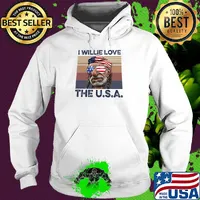 I willie love the USA American flag veteran Independence Day vintage s Hoodie