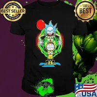 Joker rick and morty georgia pennywise holding balloon shirt