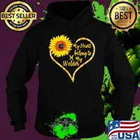 Love sunflower my heart belong to my welder heart s Hoodie
