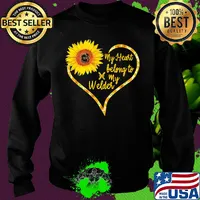 Love sunflower my heart belong to my welder heart s Sweater