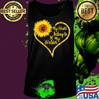 Love sunflower my heart belong to my welder heart s Tank top